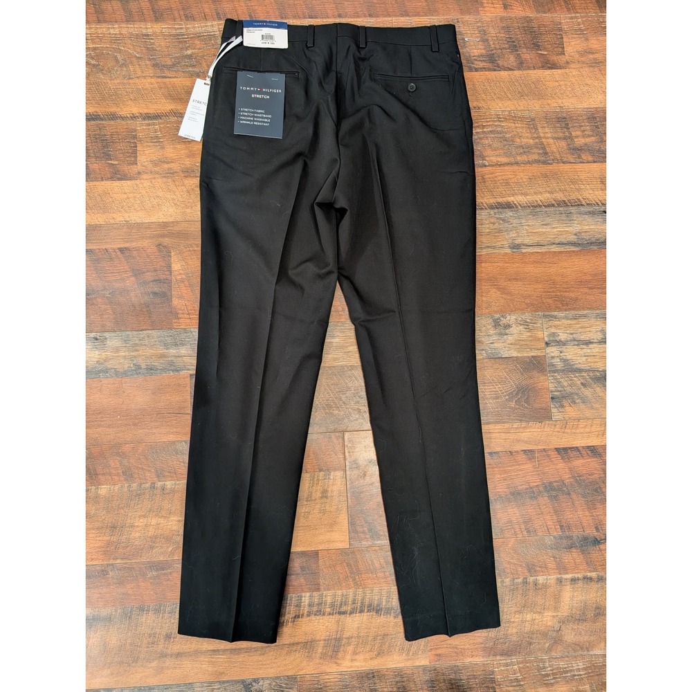 Tommy Hilfiger Redmond Mens Black Performance Stretch Dress Pants 34W x 32L NWT